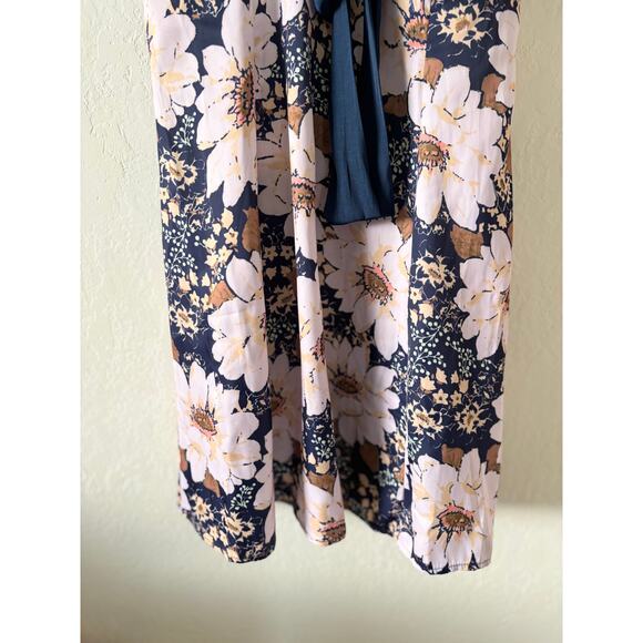 Free People Aurora Mini Dress Blue Lace Floral Satin Size XS - Picture 5 of 10